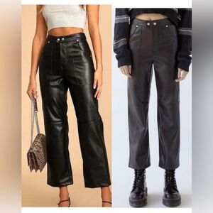 Blank NYC Black Cropped Leather Pants